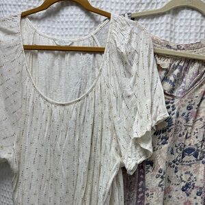 Lucky Brand White and Cream Blouse